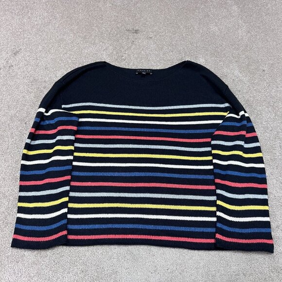 Premise Sweater Women’s Multicolored Striped Long Sleeve Pullover Size Large - Picture 1 of 11